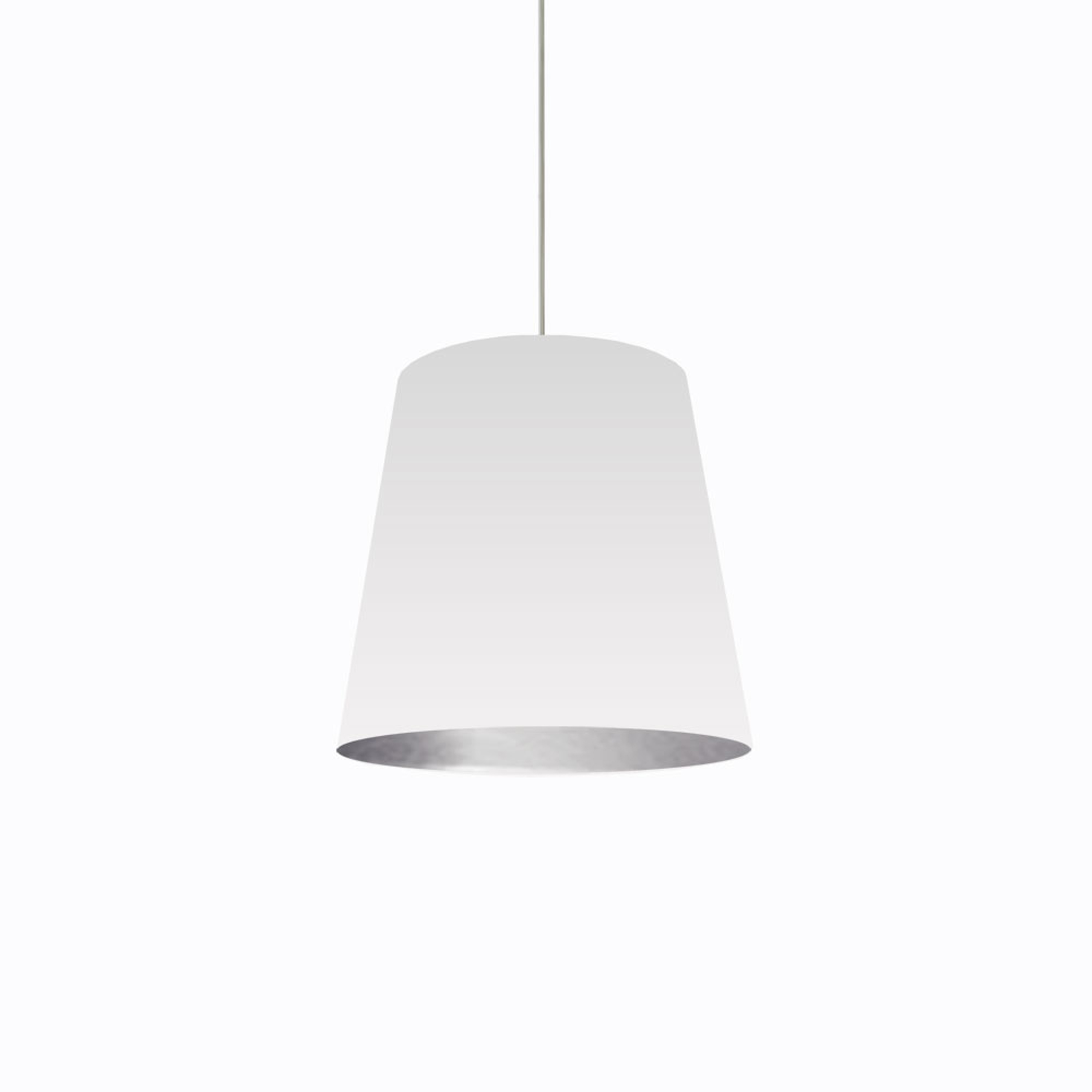 1 Light Oversized Drum Pendant,Medium - Wht/Slv