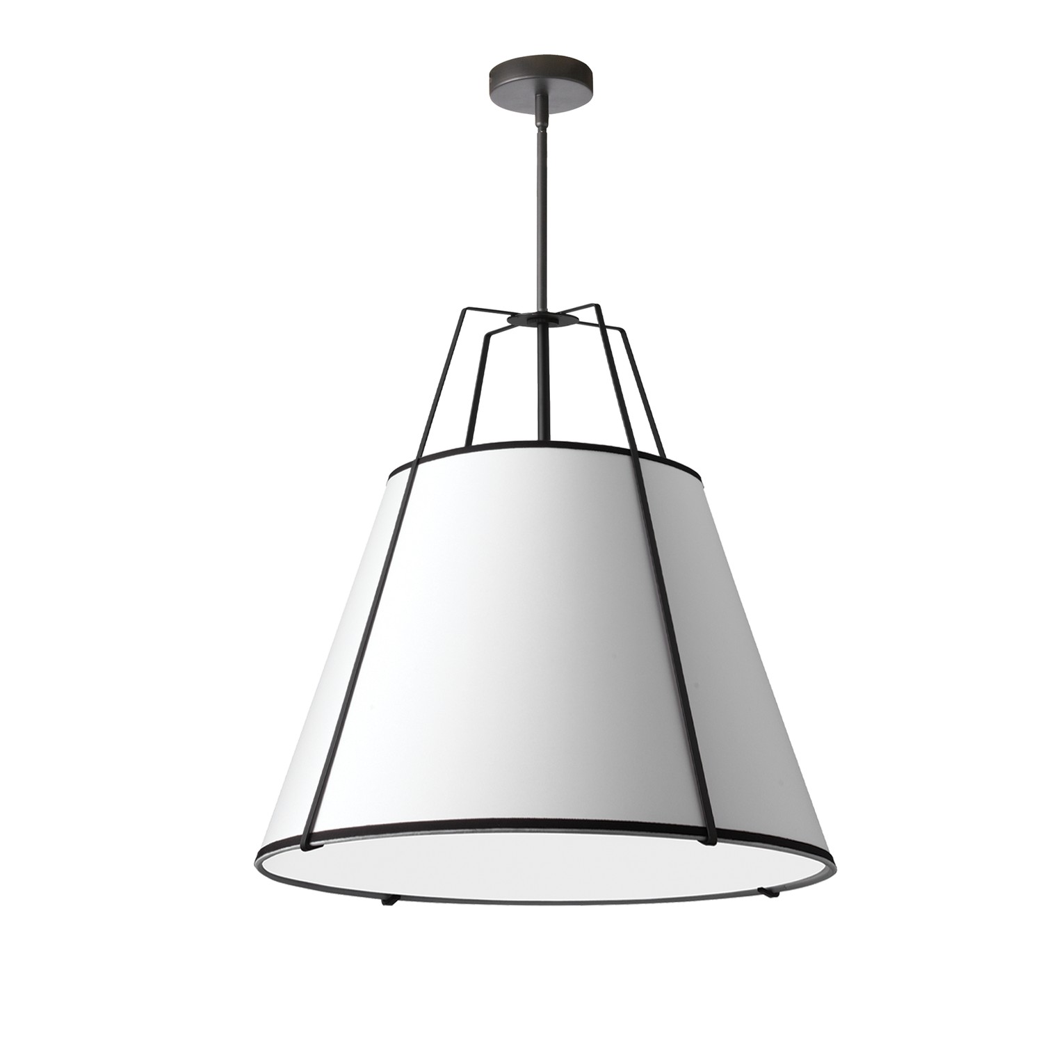3LT Trapezoid Pendant BK Wh Shade w/ 790 Diff