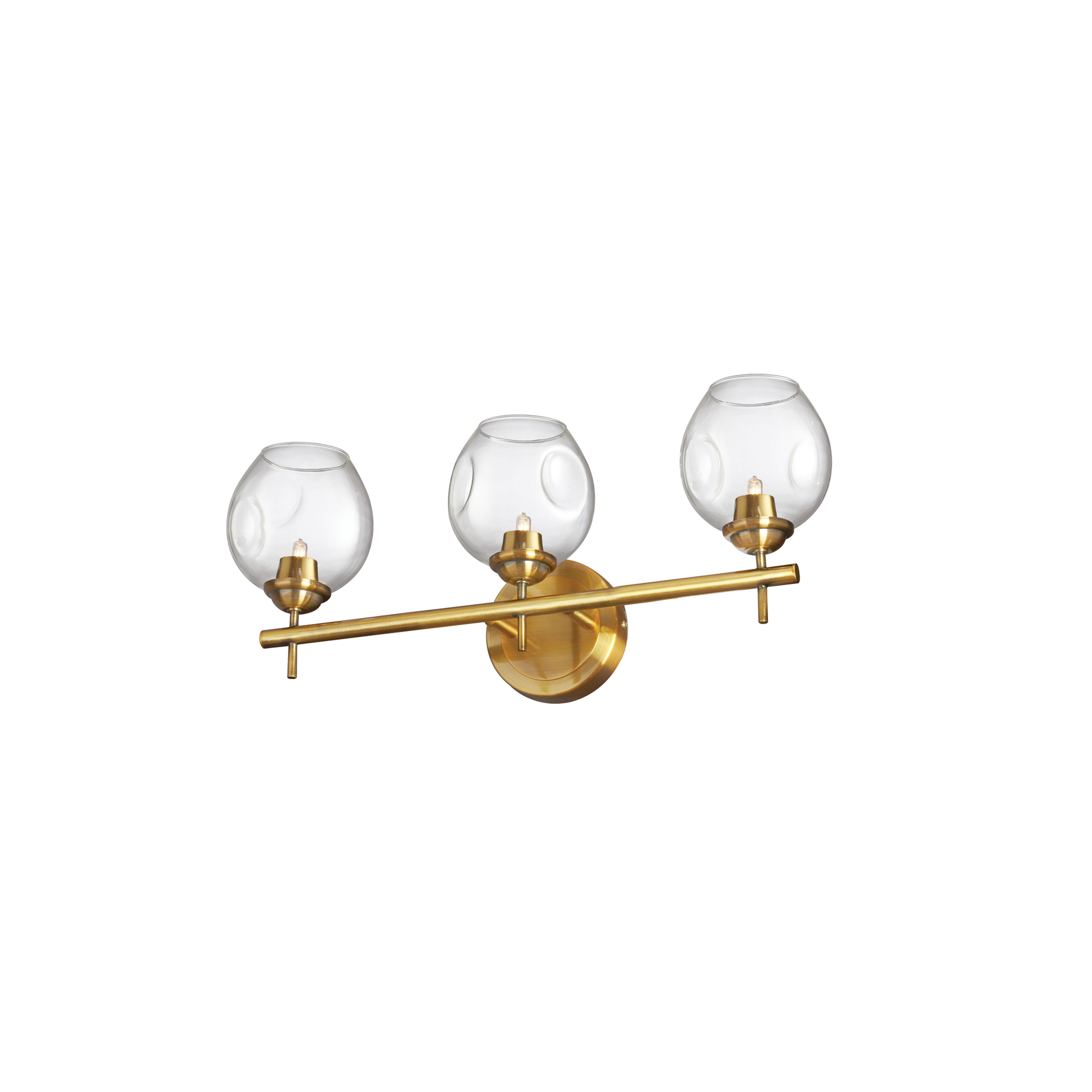 3 Light Halogen Vanity Vintage Bronze with Clear Glass