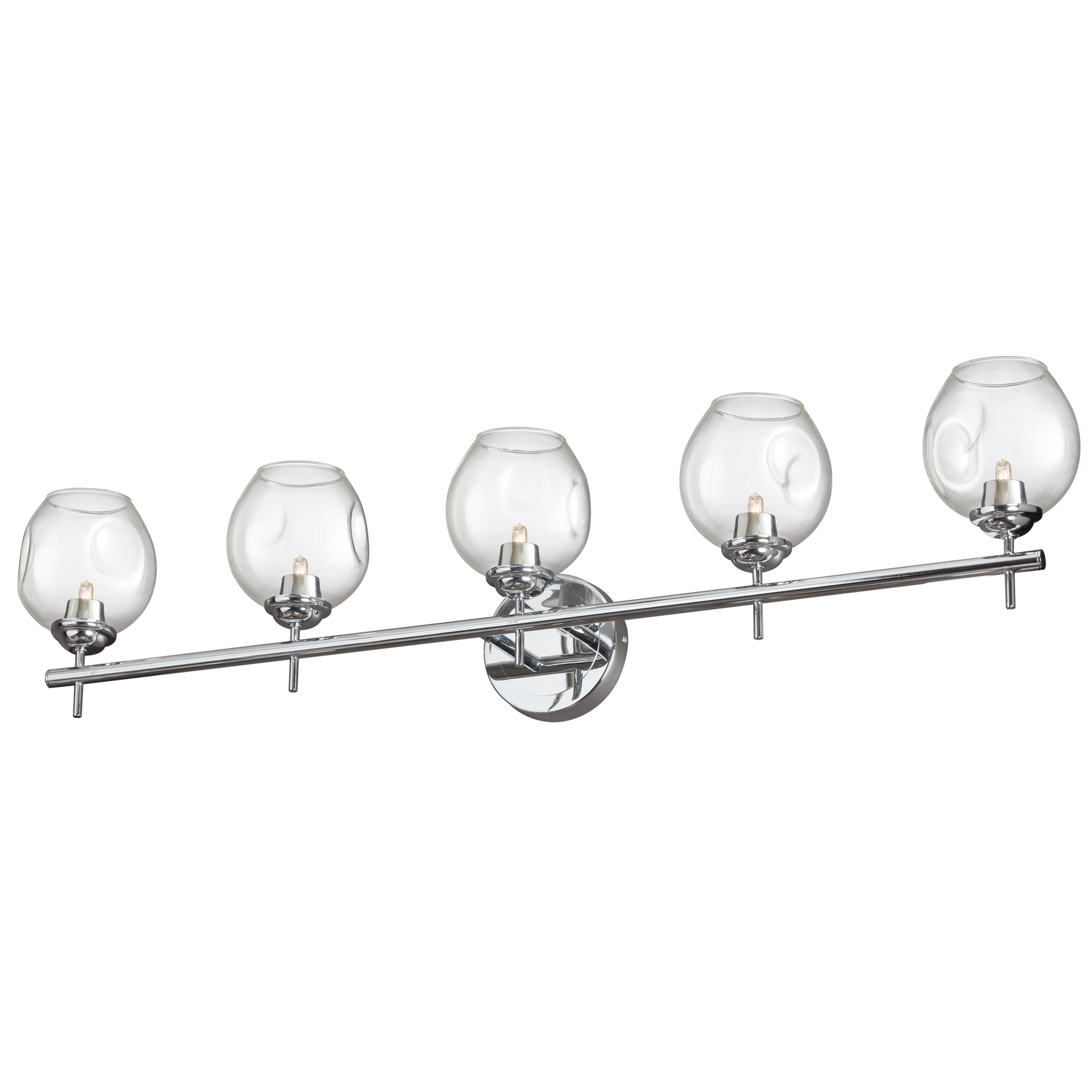 5 Light Halogen Vanity Polished Chrome with Clear Glass