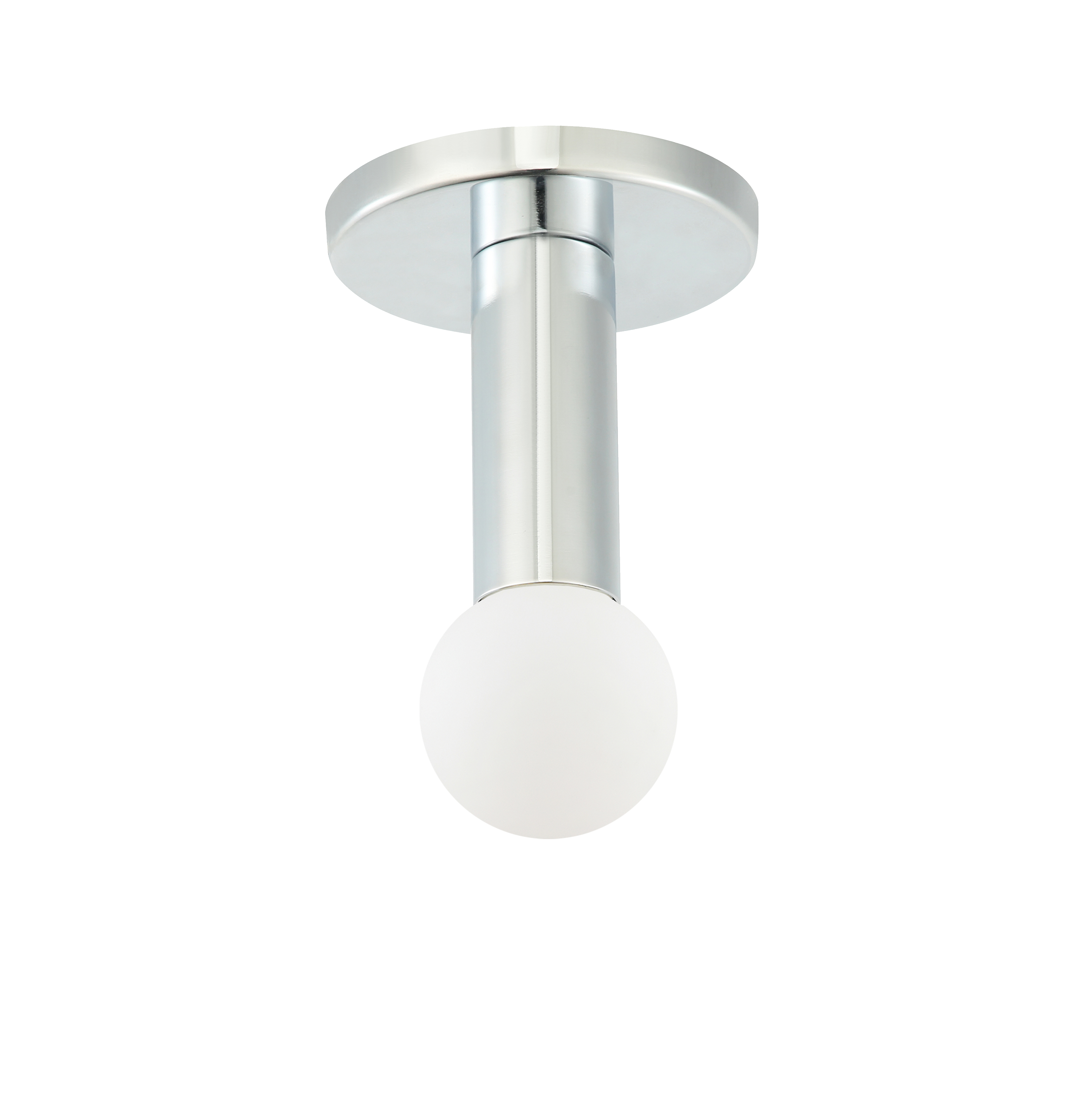 1 Light Incandescent Flush Mount, Polished Chrome