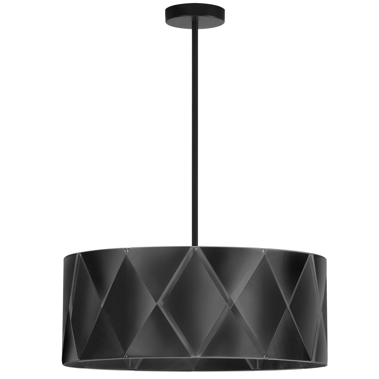 4 Light Incandescent Chandelier, Matte Black with Black Ribbon