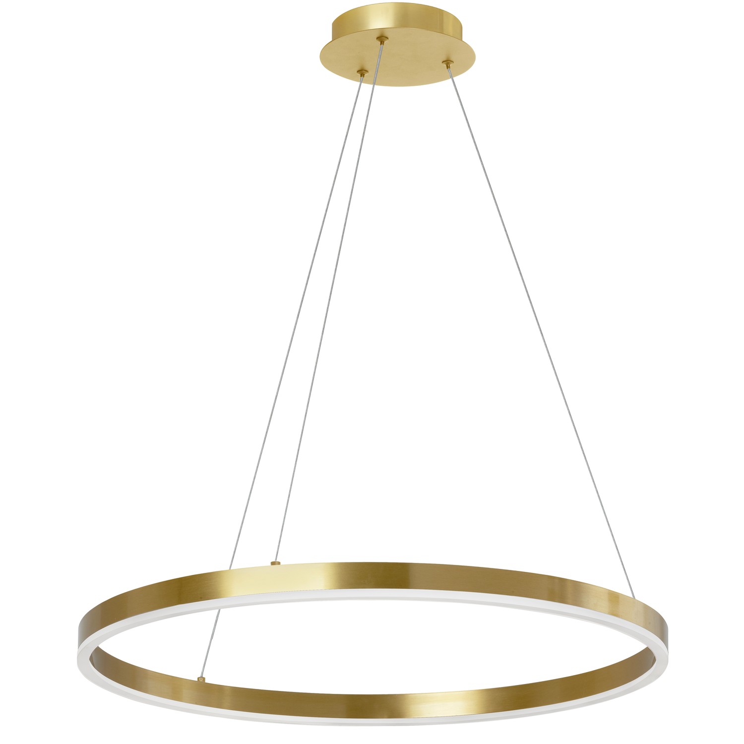 34W Chandelier, Aged Brass  with White Acrylic Diffuser