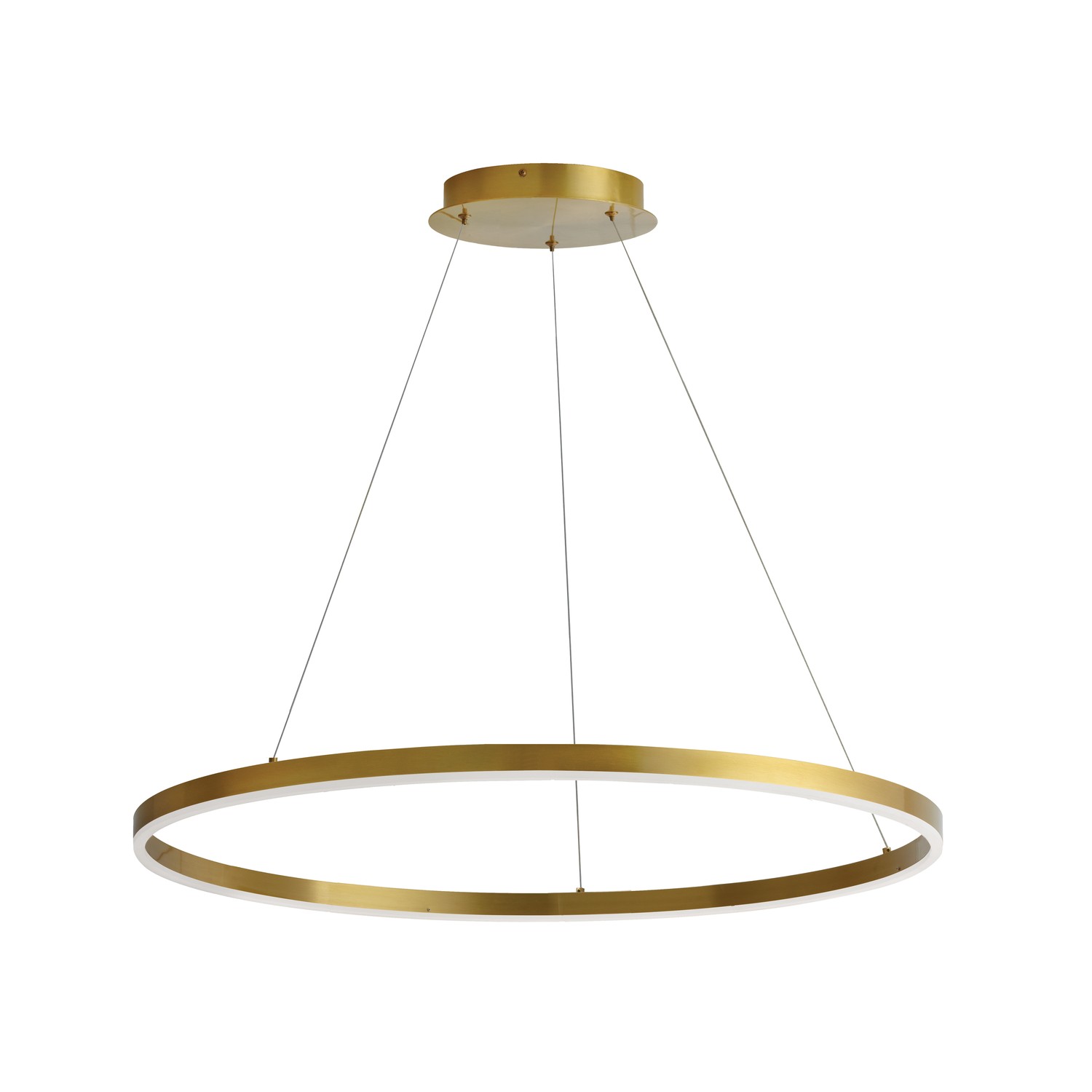 63W Chandelier, Aged Brass  with White Acrylic Diffuser