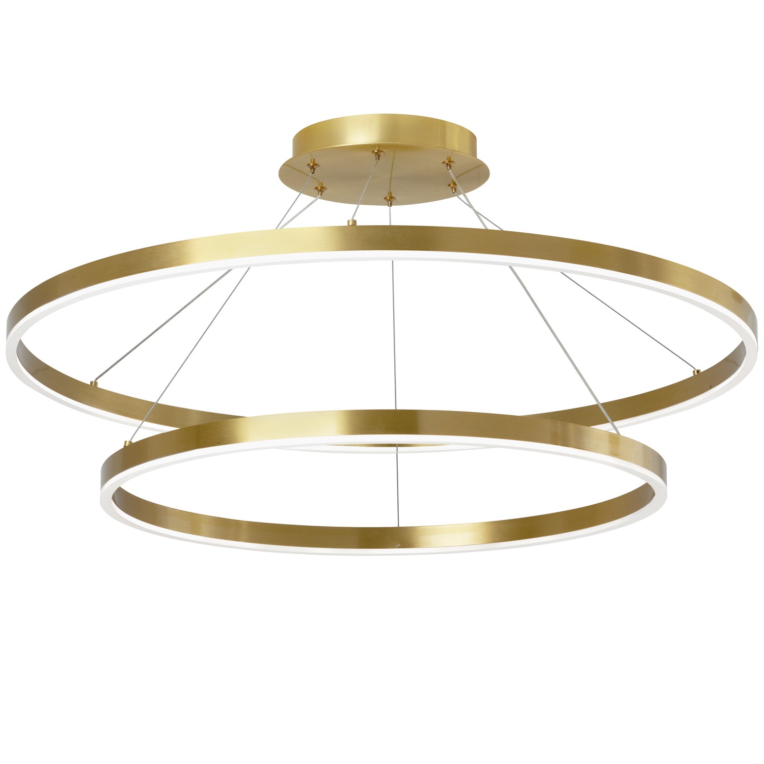 97W Chandelier, Aged Brass  with White Acrylic Diffuser