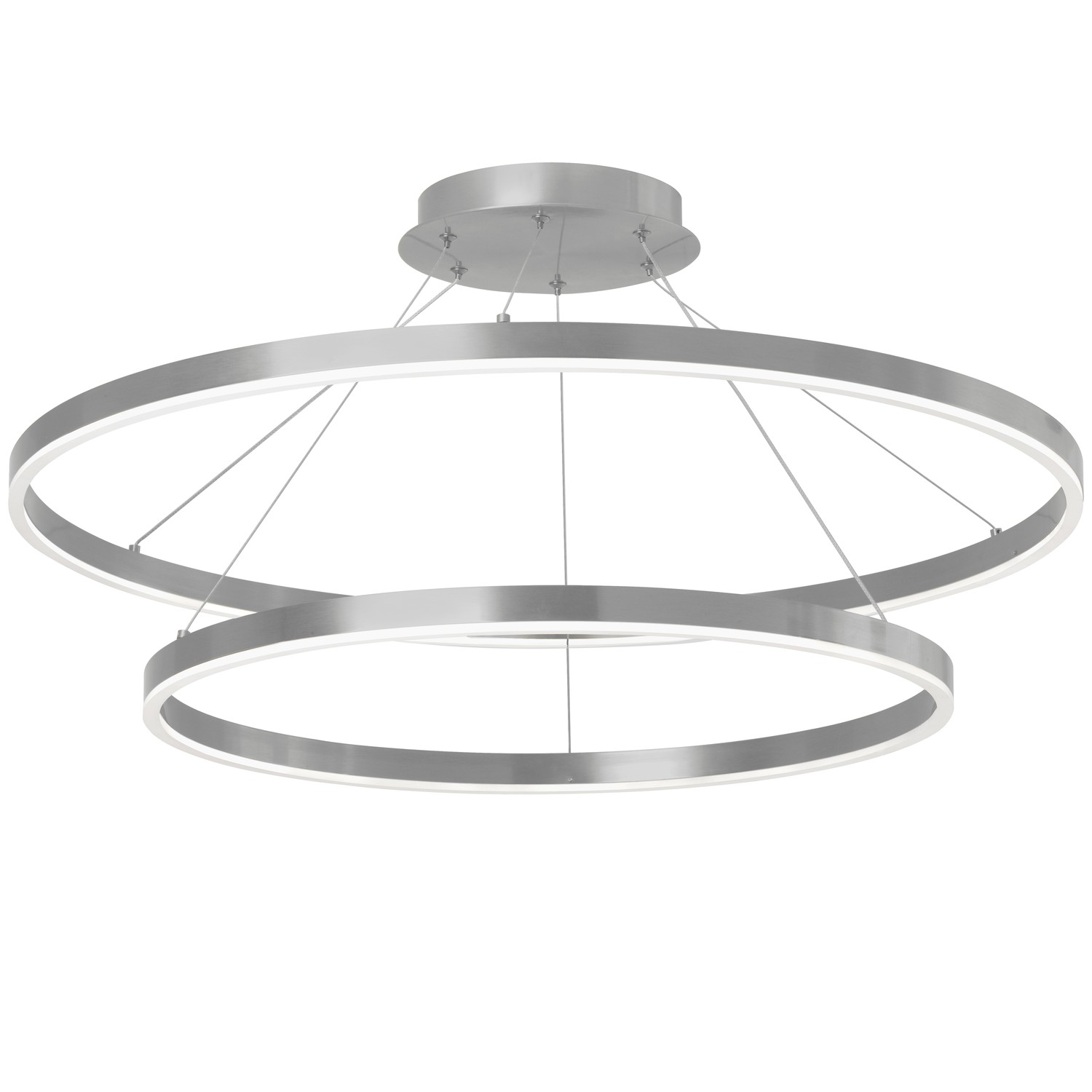 97W Silver Chandelier with White Acrylic Diffuser