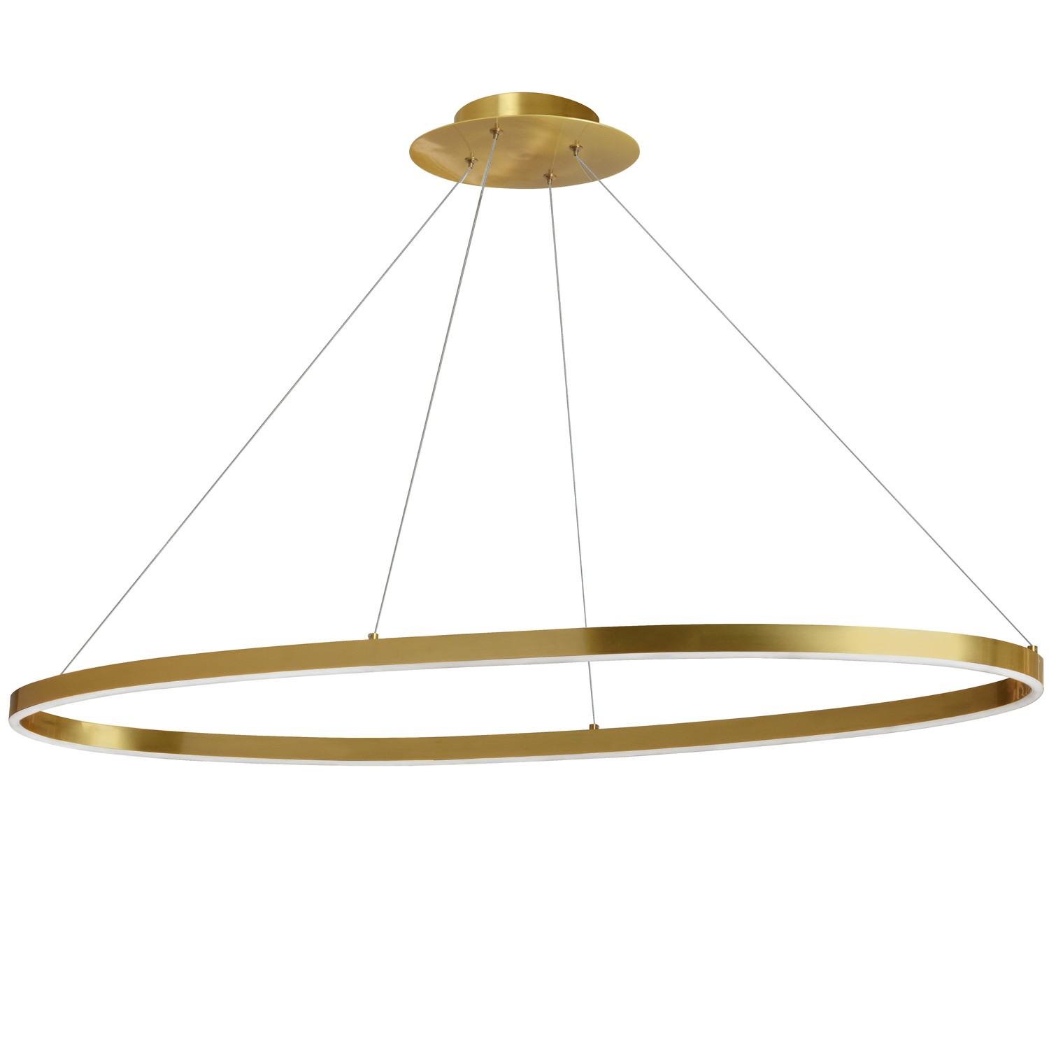 63W Horizontal Chandelier, Aged Brass with White Acrylic Diffuser