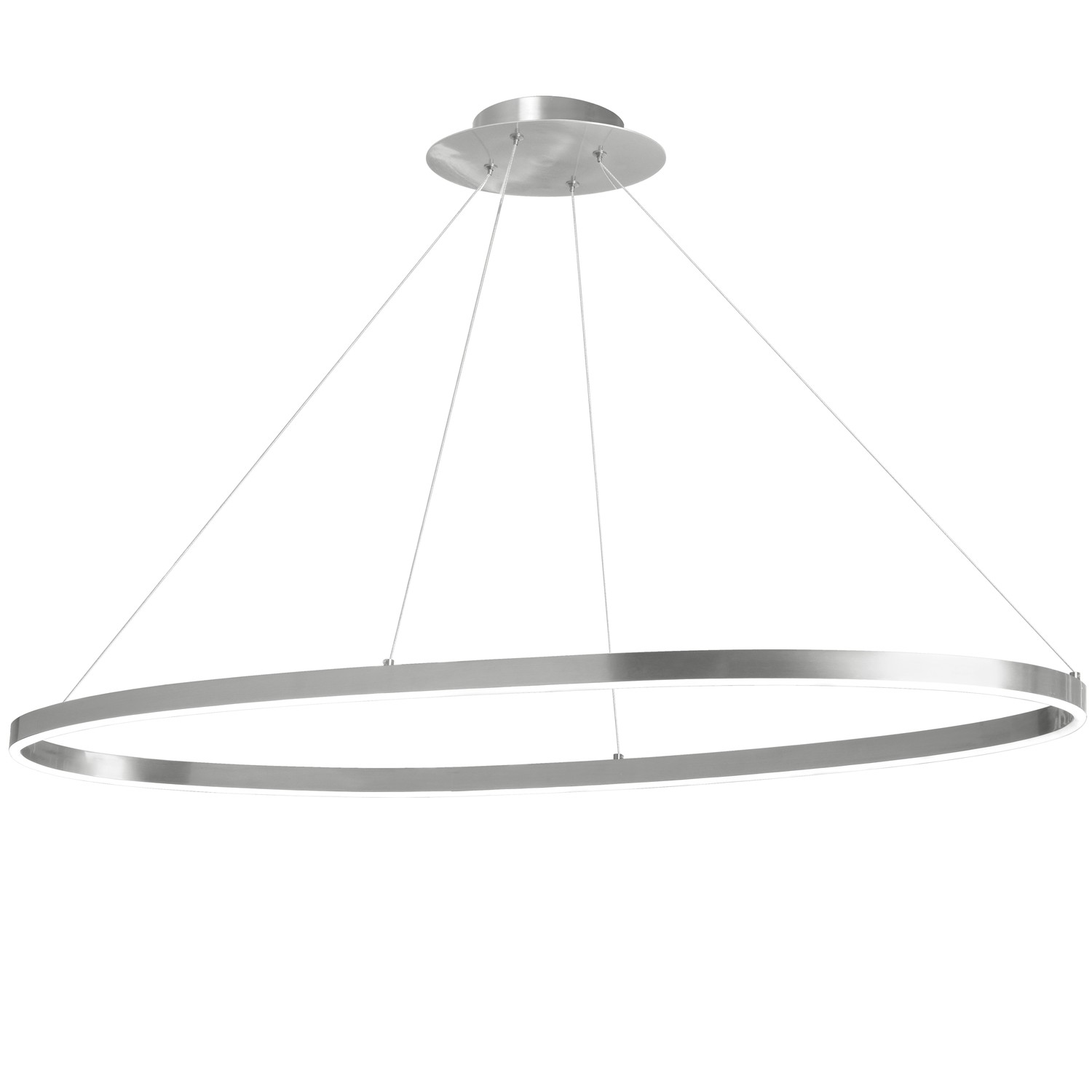 63W Horizontal Chandelier, Silver with White Acrylic Diffuser