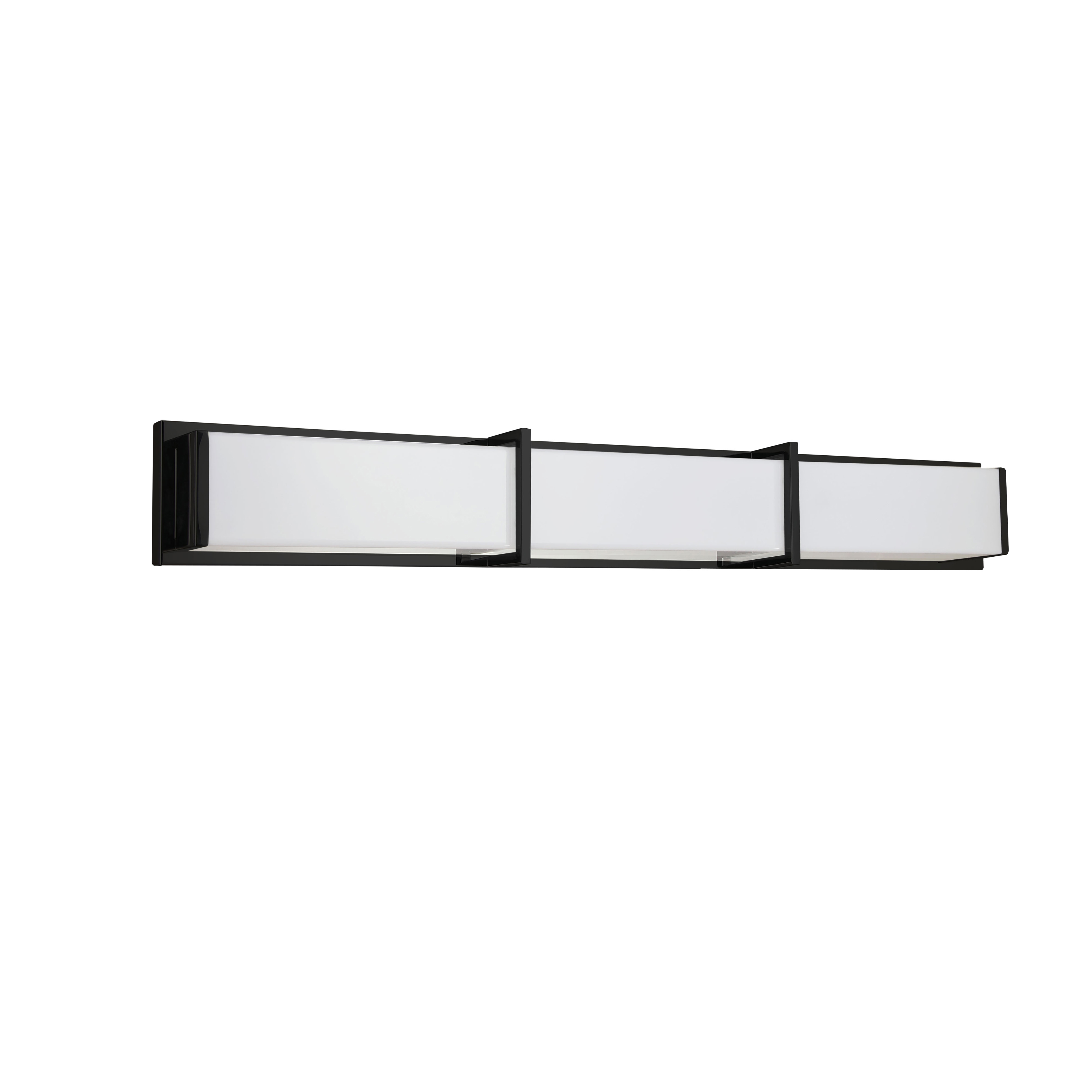 50W Matte Black Vanity Light w/ White Acrylic Diffuser