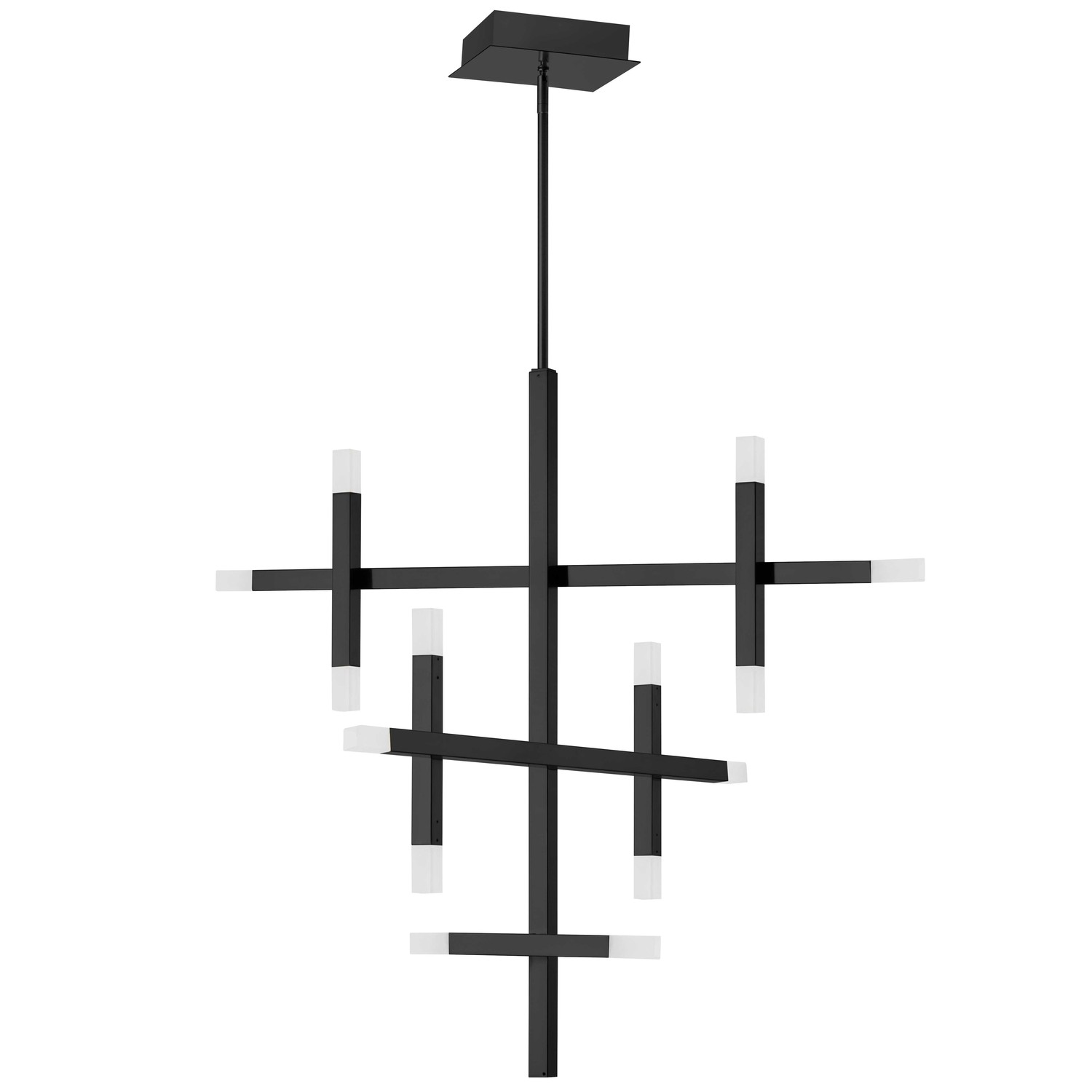 42W Chandelier Matte Black with Frosted Acrylic Diffuser