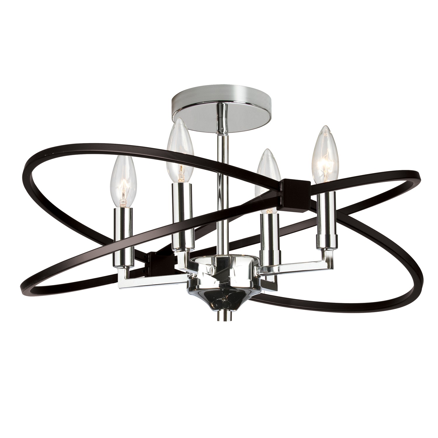 4Lt Incandescent Semi Flush, PC and MB