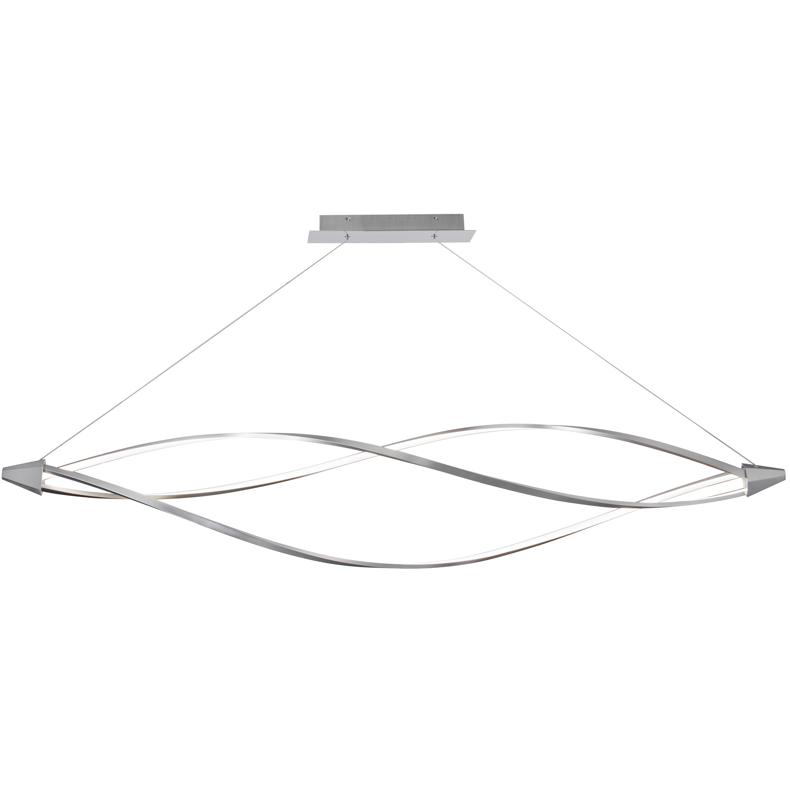 53W LED Horizontal Pendant, Satin Chrome Finish