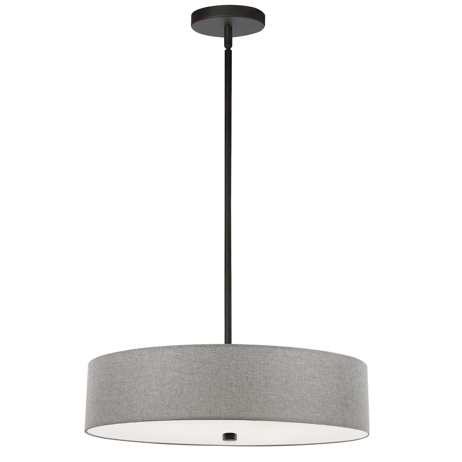 4 Light Incandescent Pendant, Matte Black with Grey Shade     (571-204P-MB-GRY)