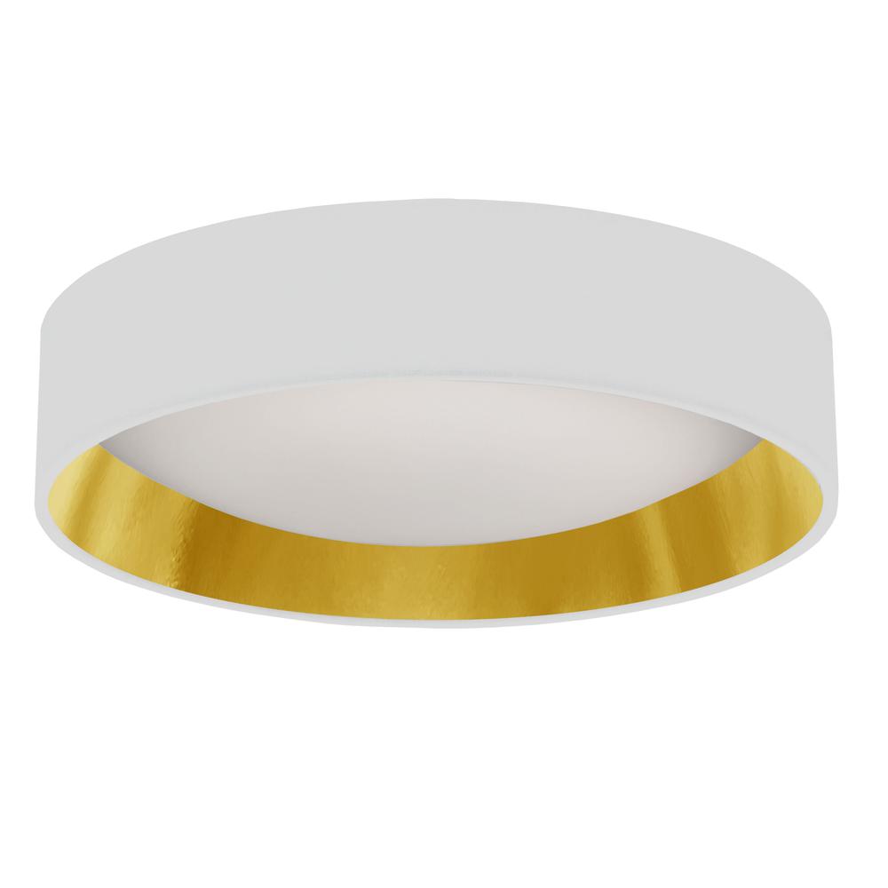 15" Flush Mount, WH/GLD shade