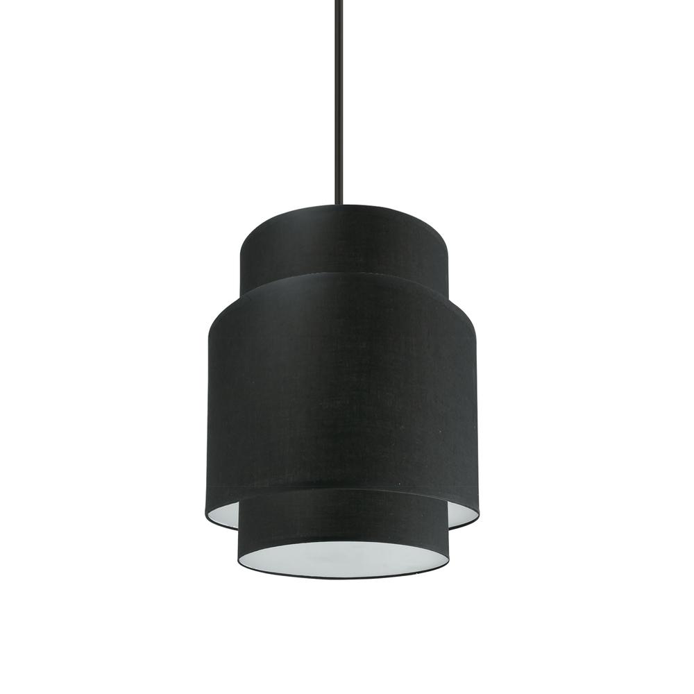 1 Light Incandescent Pendant, Matte Black with Black Shade     (PYA-141P-MB-BK)