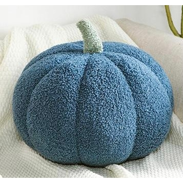Pumpkin Fall Boucle Pillows, Full Pillow - Small Blue