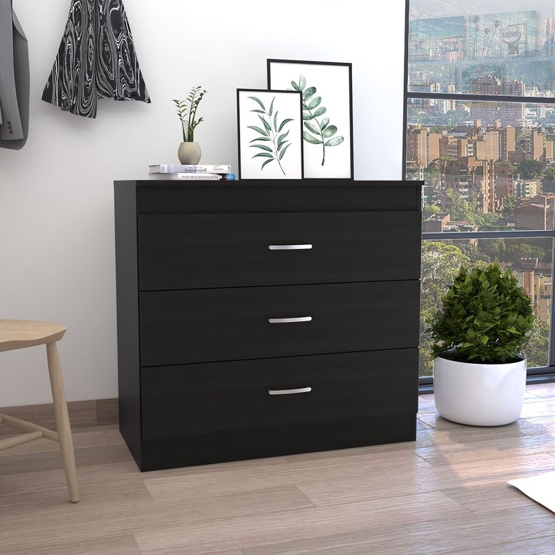 Zurich Three-Drawers Dresser-Black