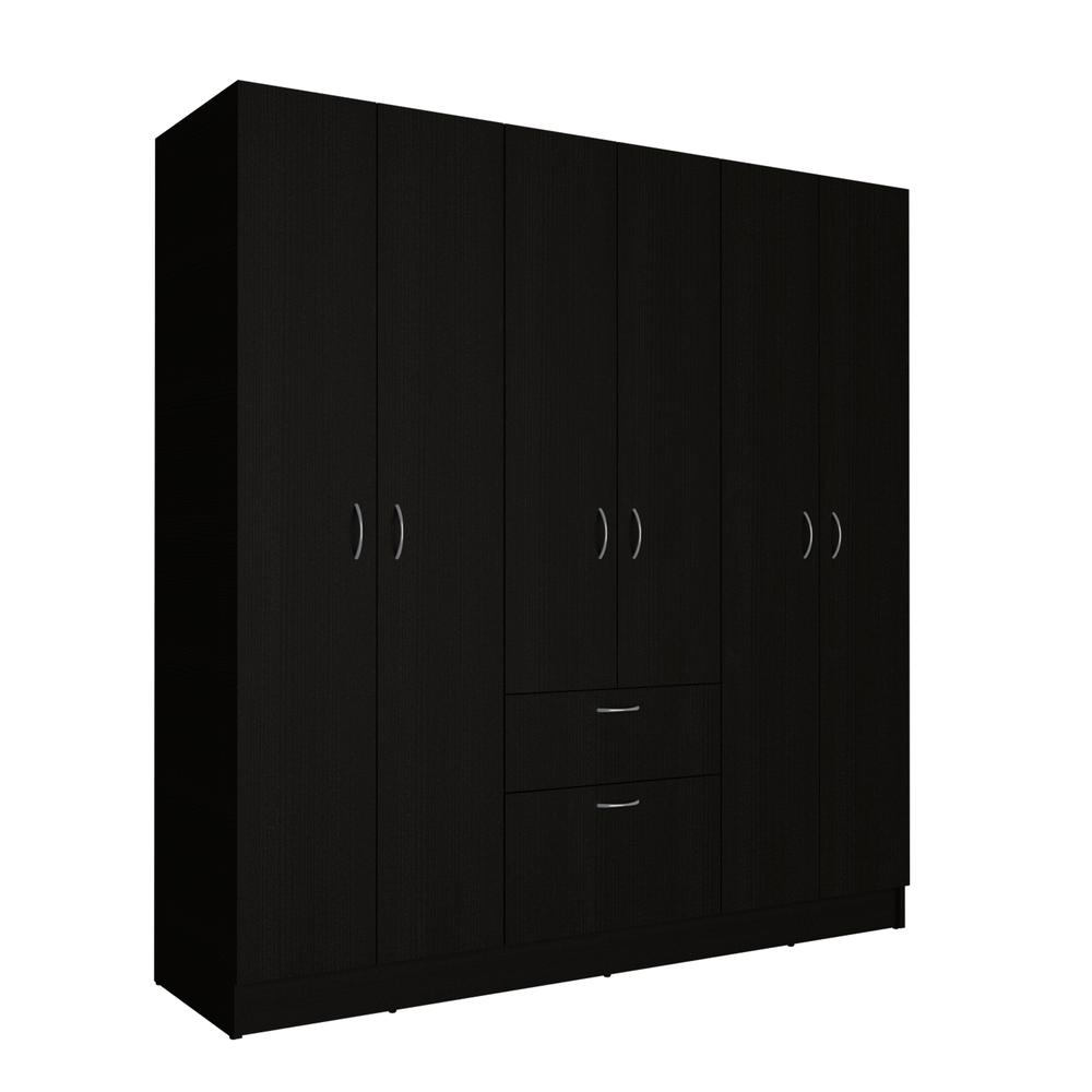 Kibo 6 Doors Armoire - Black/White