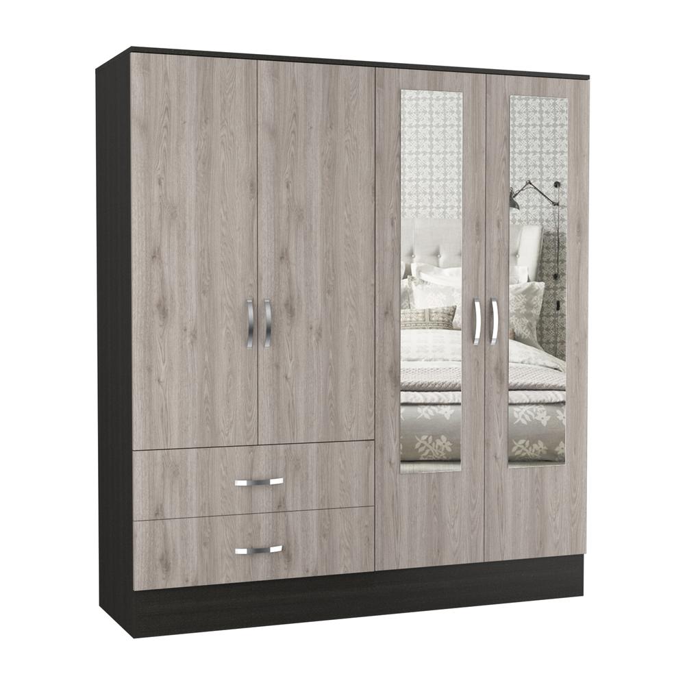 Gangi 160 Armoire - Black+Light Grey