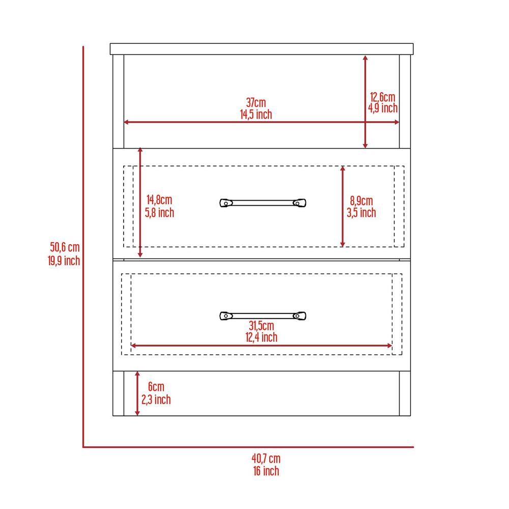 Salento Wall Cabinet - White/Smoky Oak