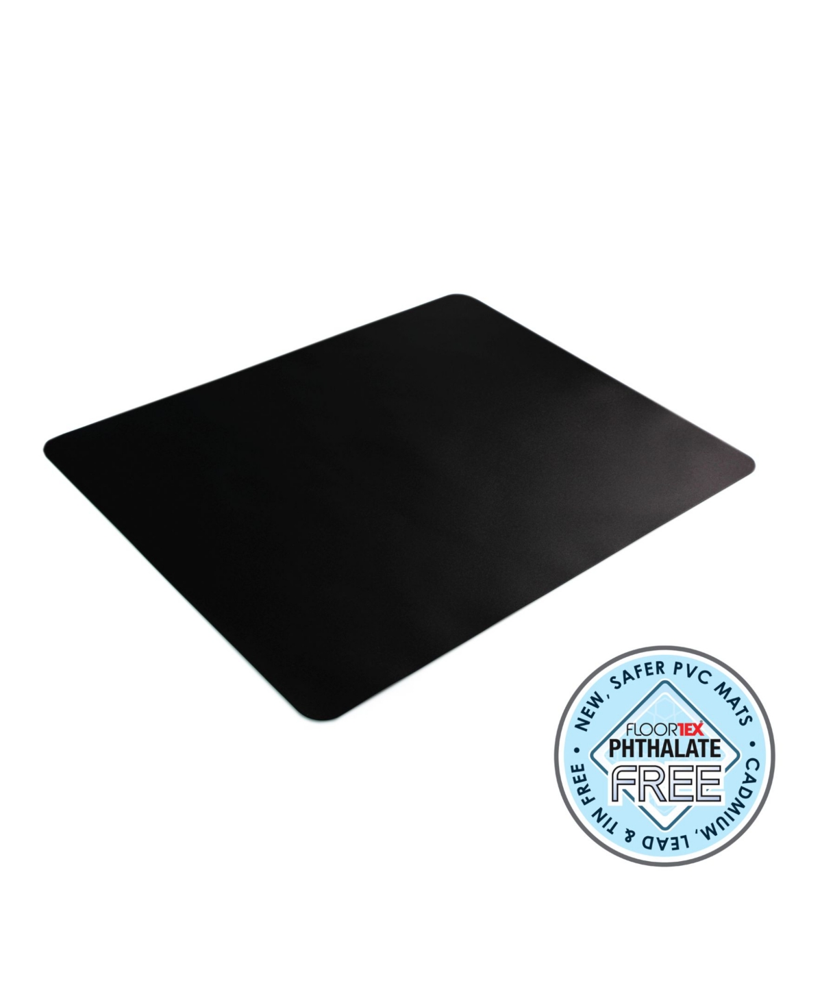 Pack of 4 Black Vinyl Rectangular Desk Pads - 17" x 22"