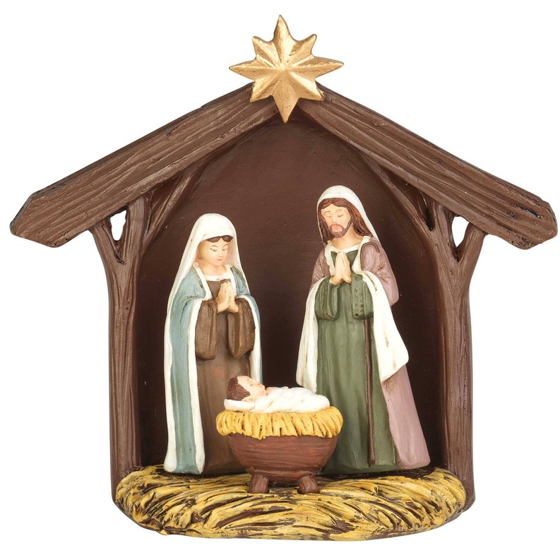 4 Piece Holy Family With Creche 3 3/8"