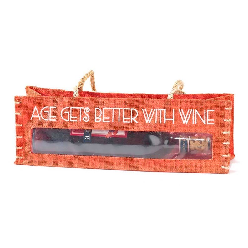 Age Gets Better With Wine Horizontal Wine Bag