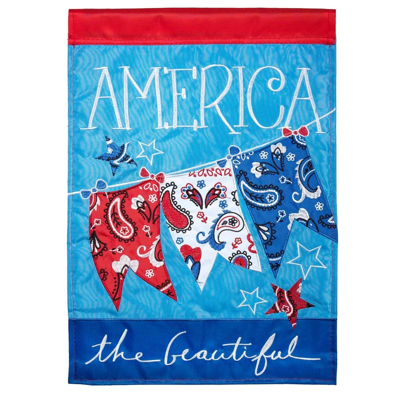America The Beautiful Double Applique Garden Flag