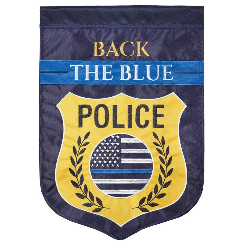 Back The Police Double Applique Garden Flag