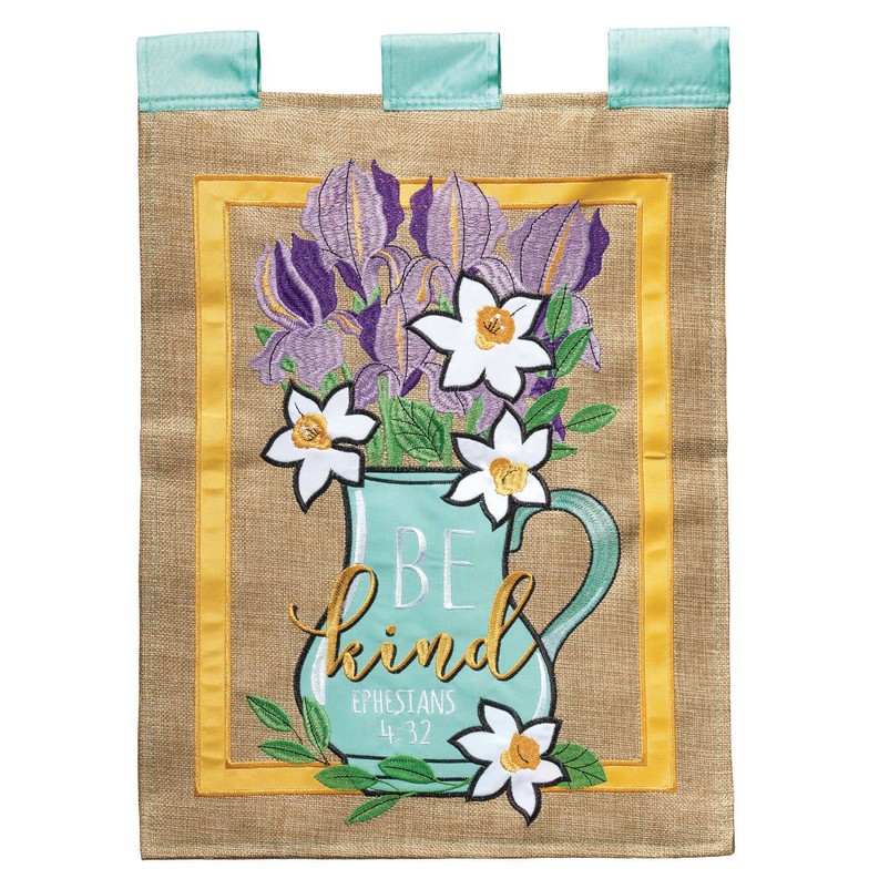 Be Kind Burlap Garden Flag