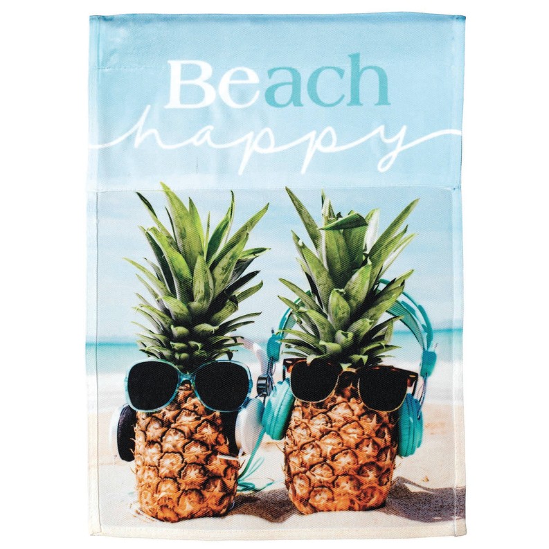 Beach Happy Pineapple With Sunglasses 