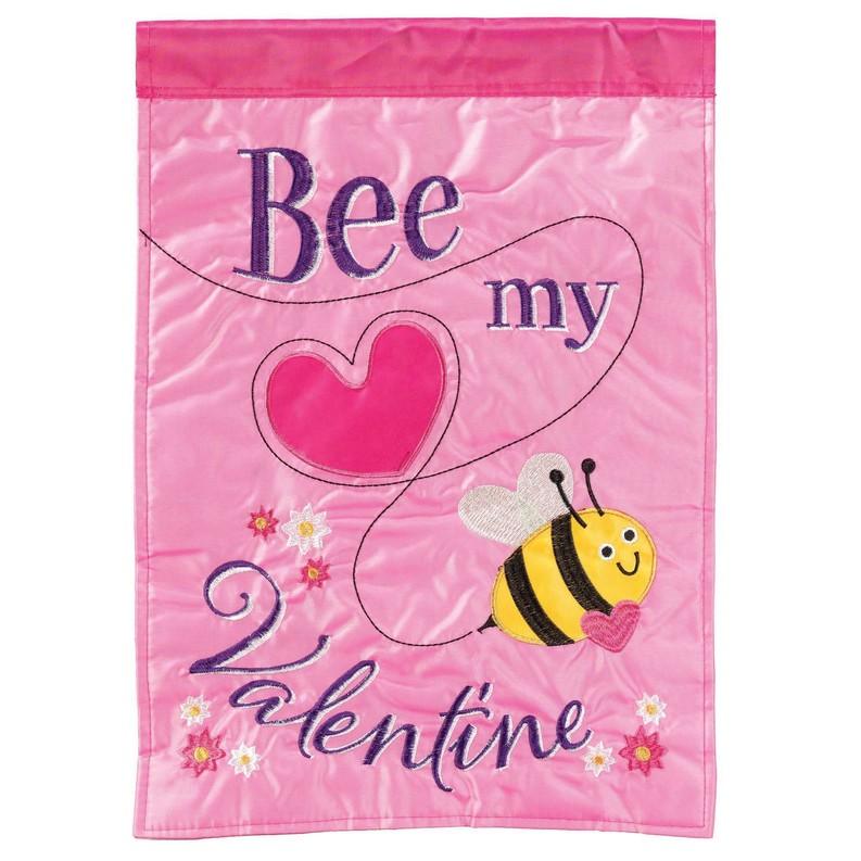 Bee My Valentine Flag Poly 