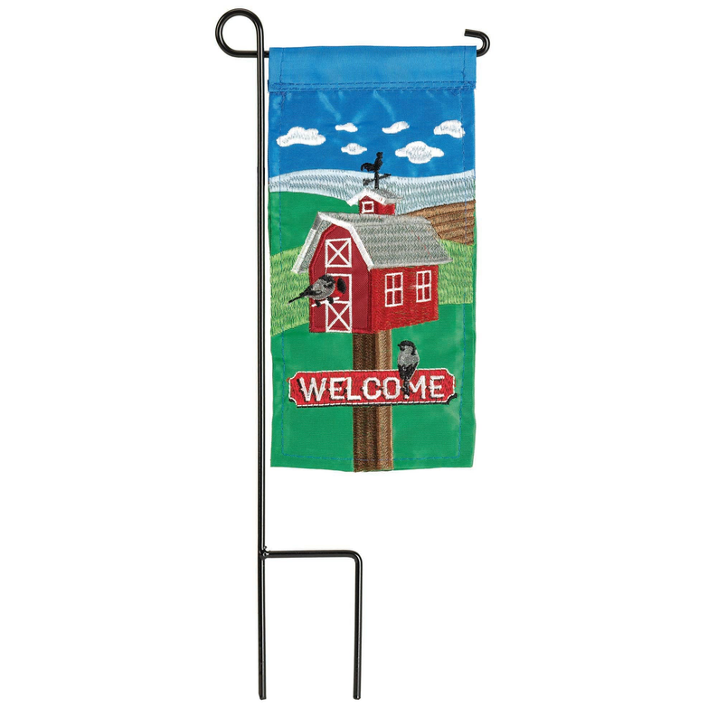 Birdhouse Welcome Mini Flag With Flag Pole Stake