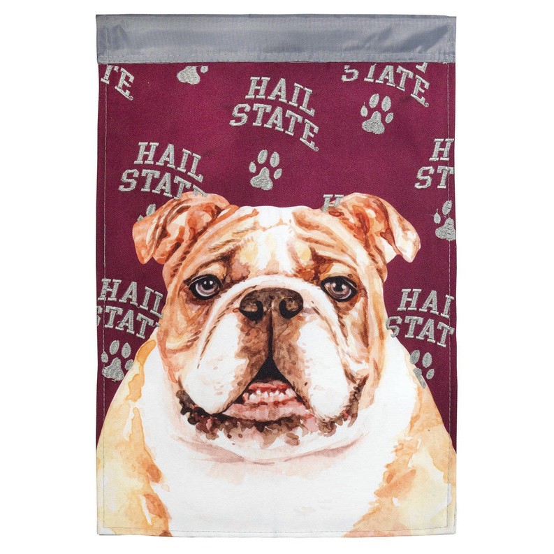 Bulldog Hail State Applique Flag