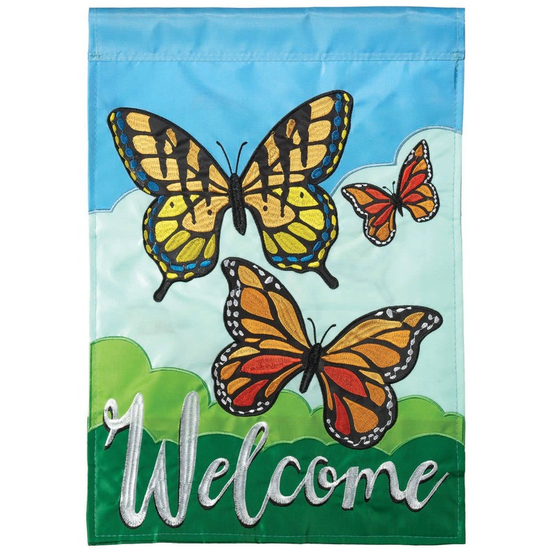Butterflies Welcome House Flag