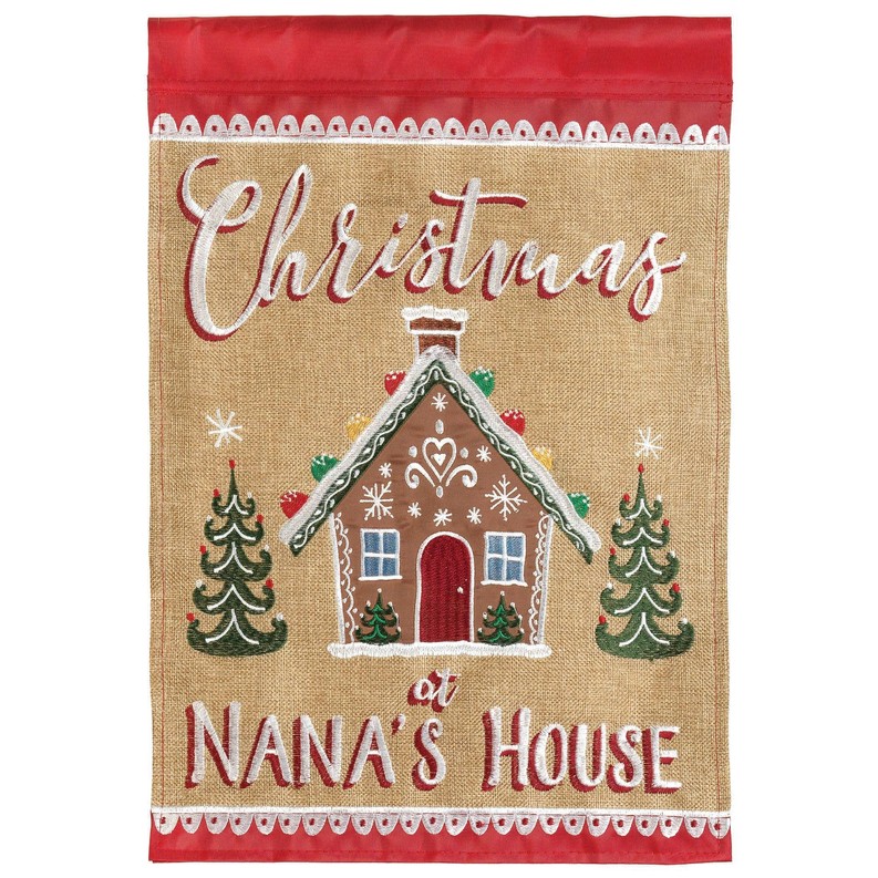 Christmas At Nana's House Double Applique Garden Flag
