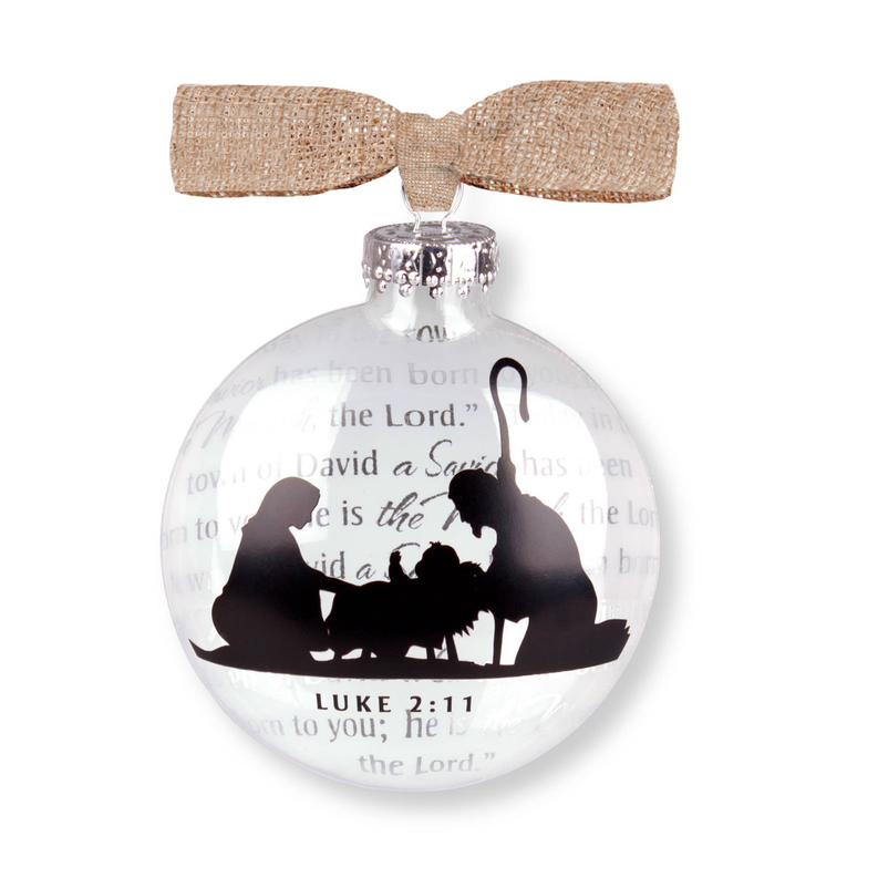 Christmas Ornament-Glass-Silhouette-Holy