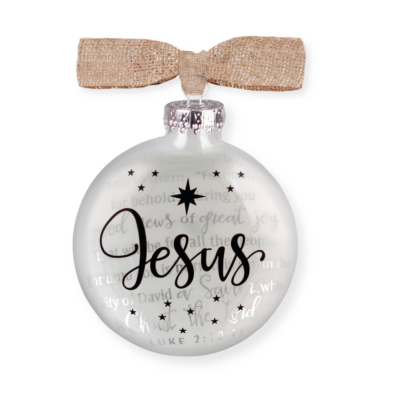 Christmas Ornament-Glass-Silhouette-Jesu
