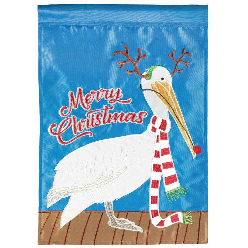 Christmas Pelican Nose Flag Poly