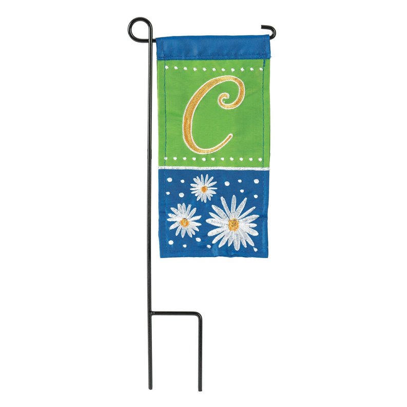 Daisy C Monograme Mini Flag With Stand