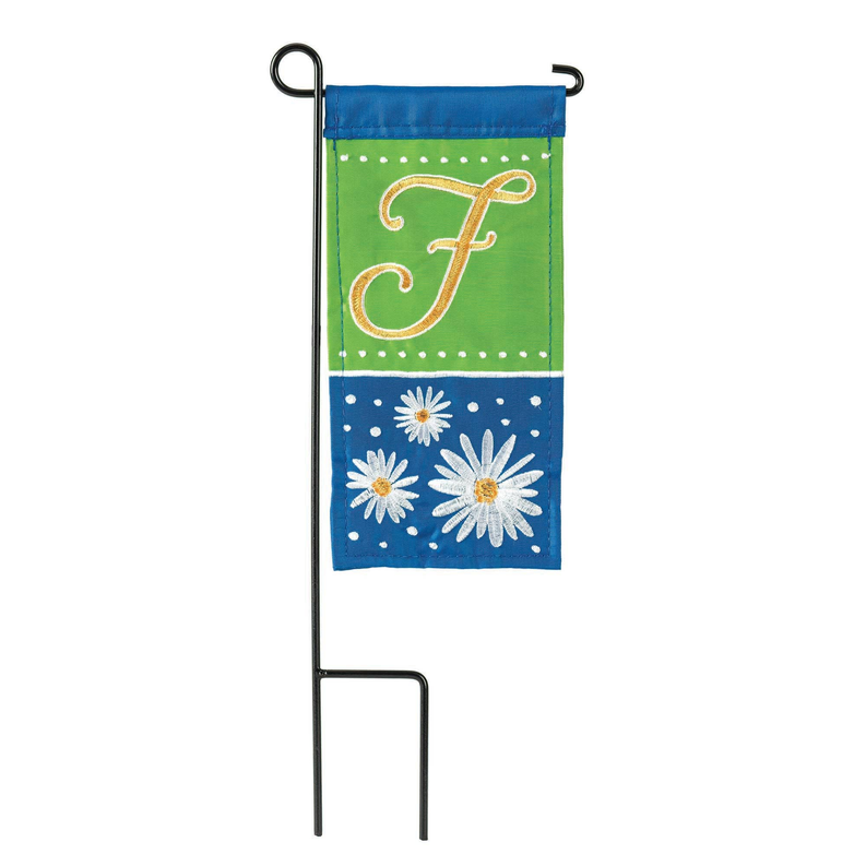 Daisy F Monogram Mini Flag With Stand