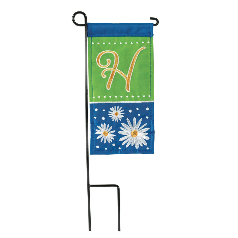 Daisy H Monogram Mini Flag With Stand
