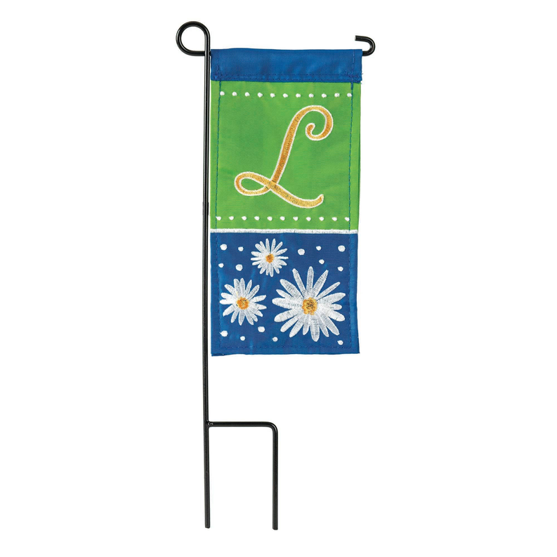Daisy L Monograme Mini Flag With Stand