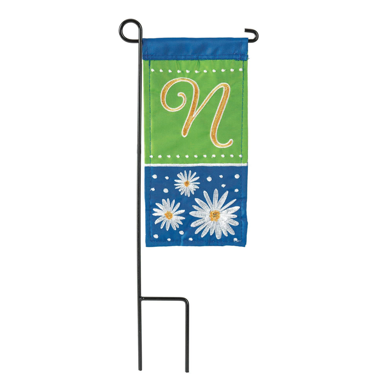 Daisy N Monogram Mini Flag With Stand