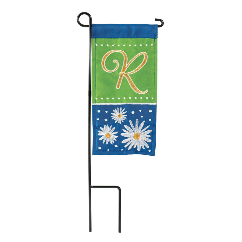 Daisy R Monogram Mini Flag With Stand