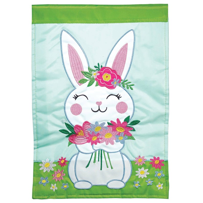 Easter Bunny Double Applique Garden Flag