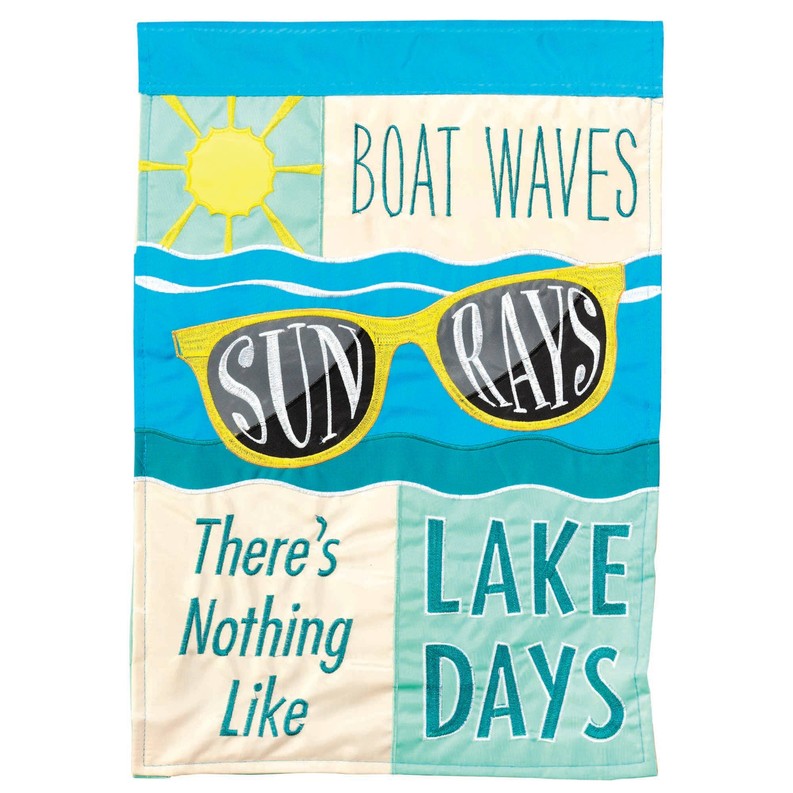 Flag Boat Waves Sun Rays Polyester 