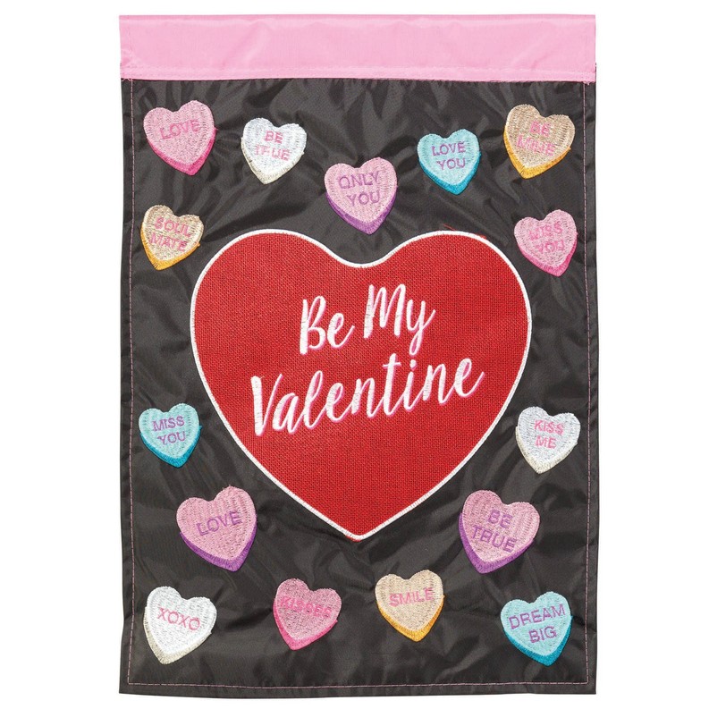 Flag Candy Hearts Burlap Polyester 