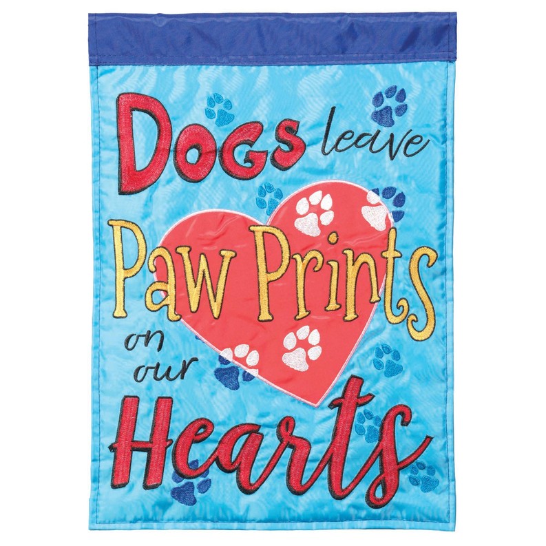 Flag Dog Leave Pawprints Polyester 