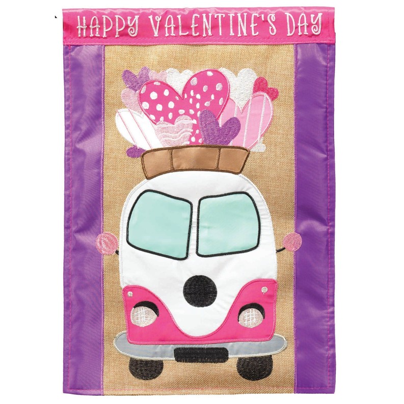 Flag Valentine Day Bus Polyester 